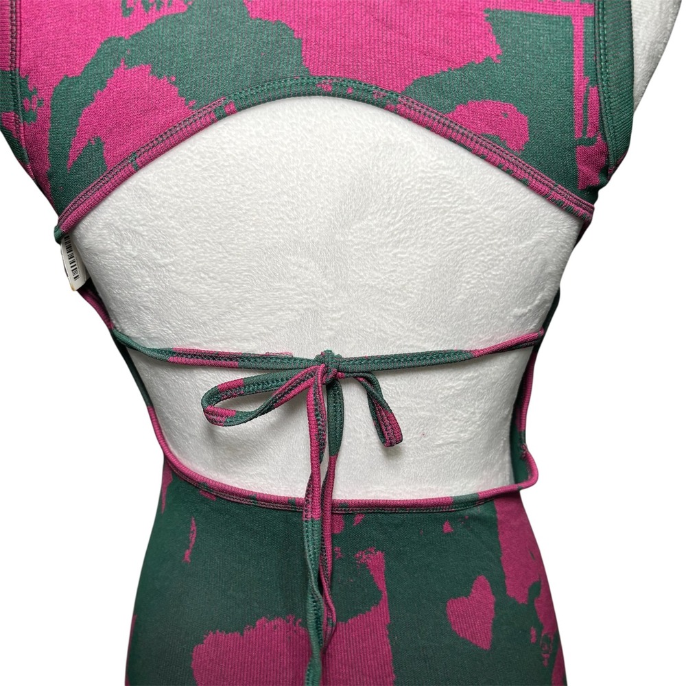 Urban Outfitters NWT Out From Under Graphic Pink Teal Cut Out Mini Dress Medium - Picture 6 of 12